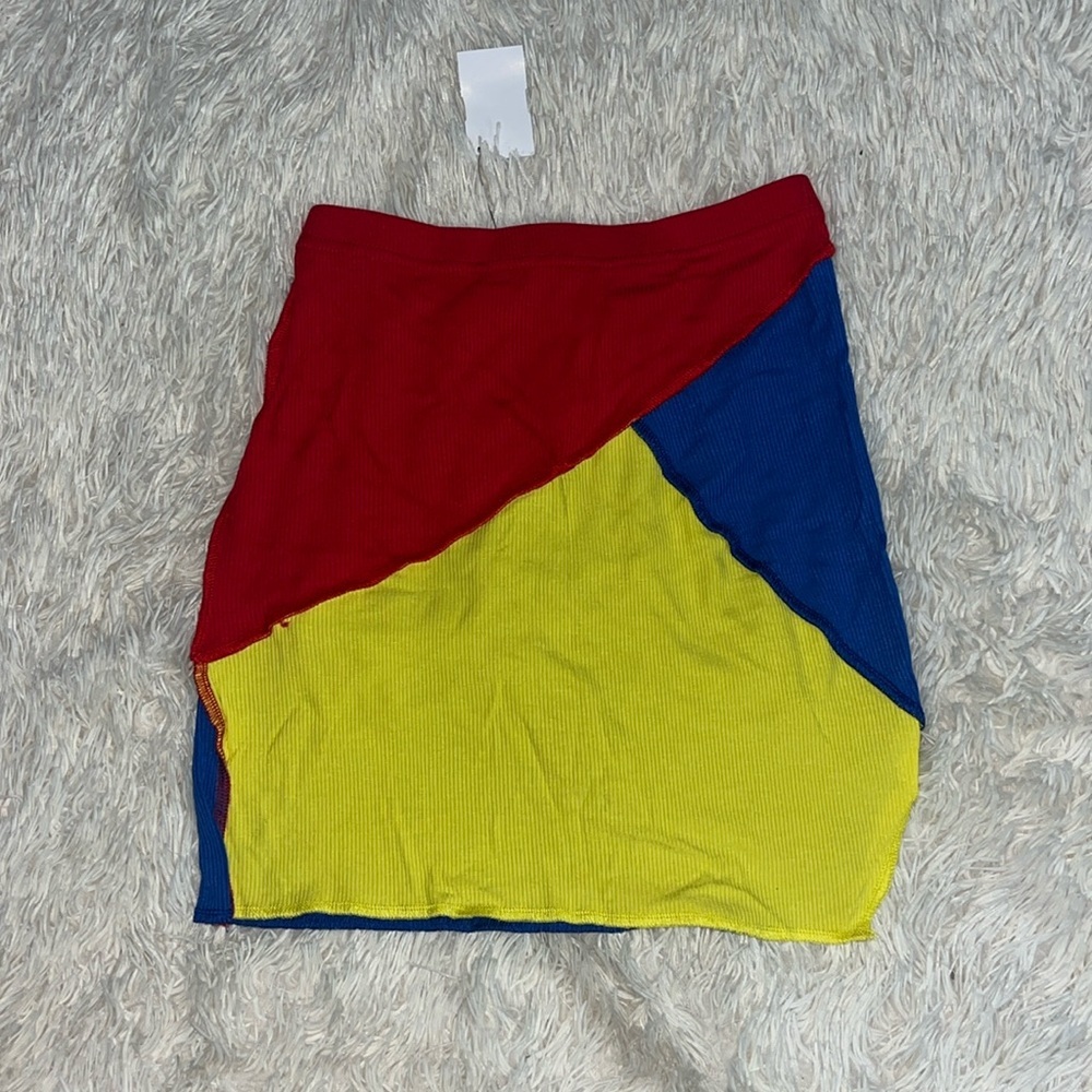 NWT Akira Multi Colored Stitch Mini Skirt
